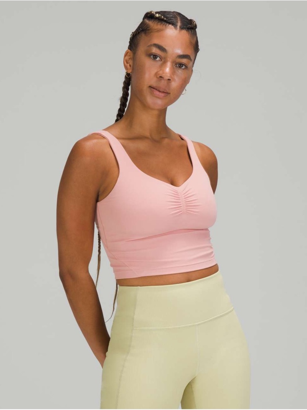 53. Lululemon Align Gathered-Front Tank Top
Pink Puff size 6